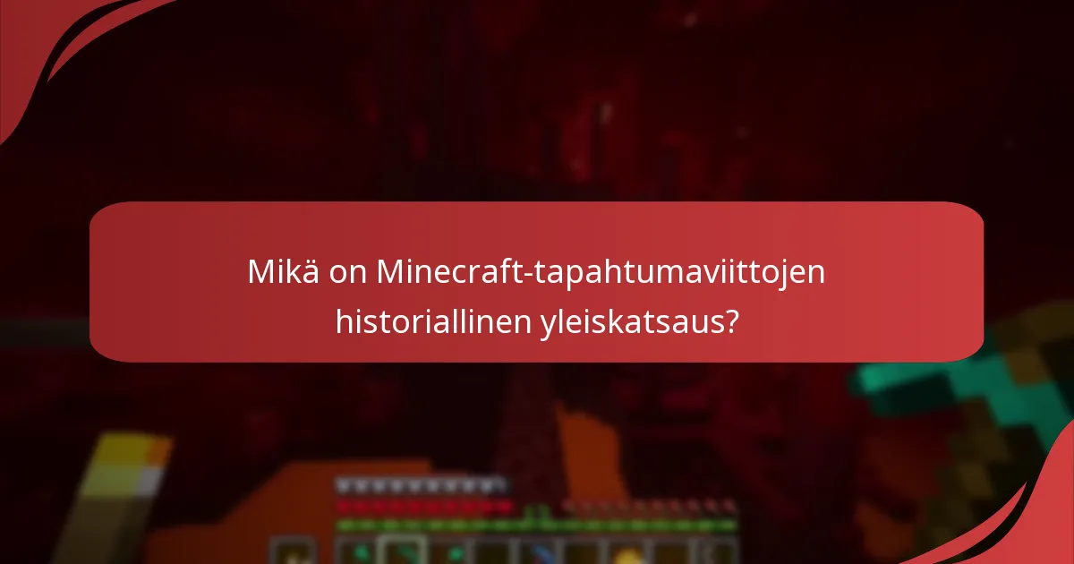 Mitkä ovat arkistovaatimukset Minecraft-tapahtumaviitoille?
