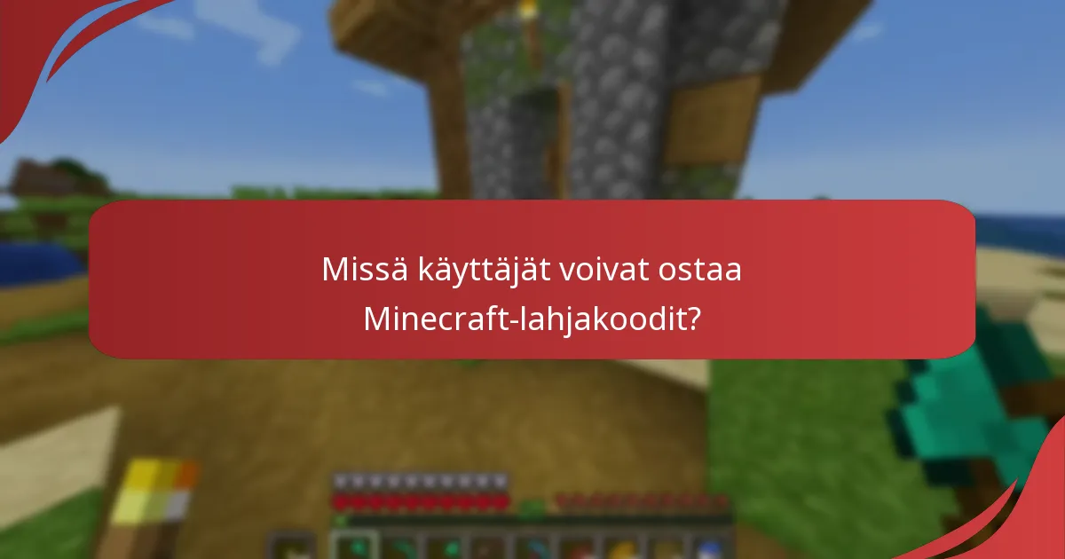 Missä käyttäjät voivat ostaa Minecraft-lahjakoodit?