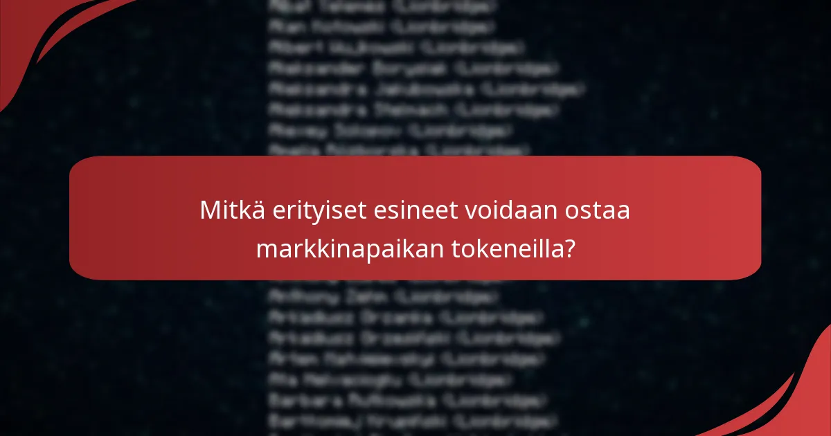 Mitkä kampanjatapahtumat ovat tällä hetkellä saatavilla markkinapaikan tokeneille?