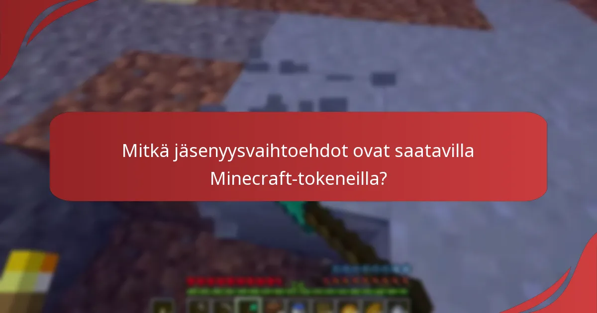 Mitkä jäsenyysvaihtoehdot ovat saatavilla Minecraft-tokeneilla?