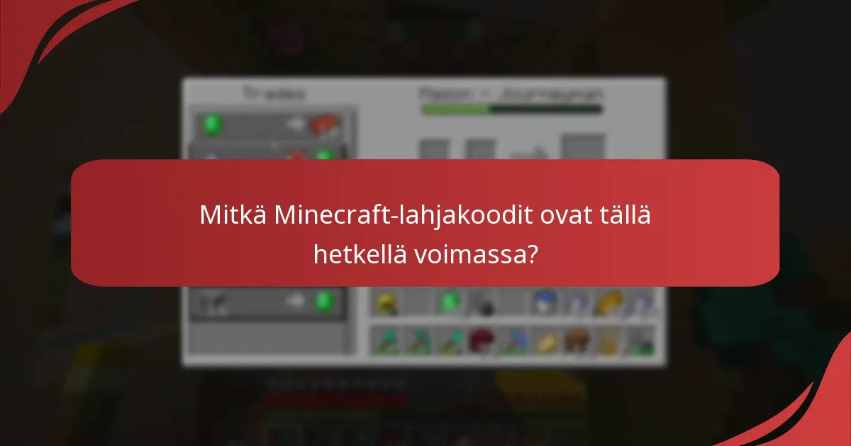 Mitkä Minecraft-lahjakoodit ovat tällä hetkellä voimassa?