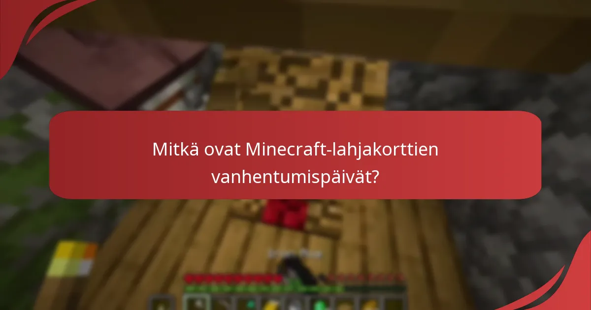 Mitkä ovat toimenpiteet, jos Minecraft-lahjakorttini on kadonnut tai varastettu?